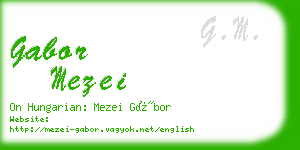 gabor mezei business card